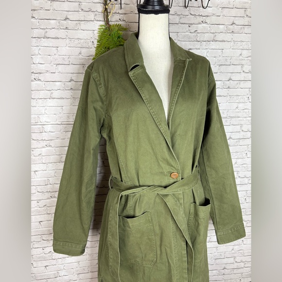 Duluth Trading Olive Green Canvas Utility Trench Jacket - Picture 2 of 5